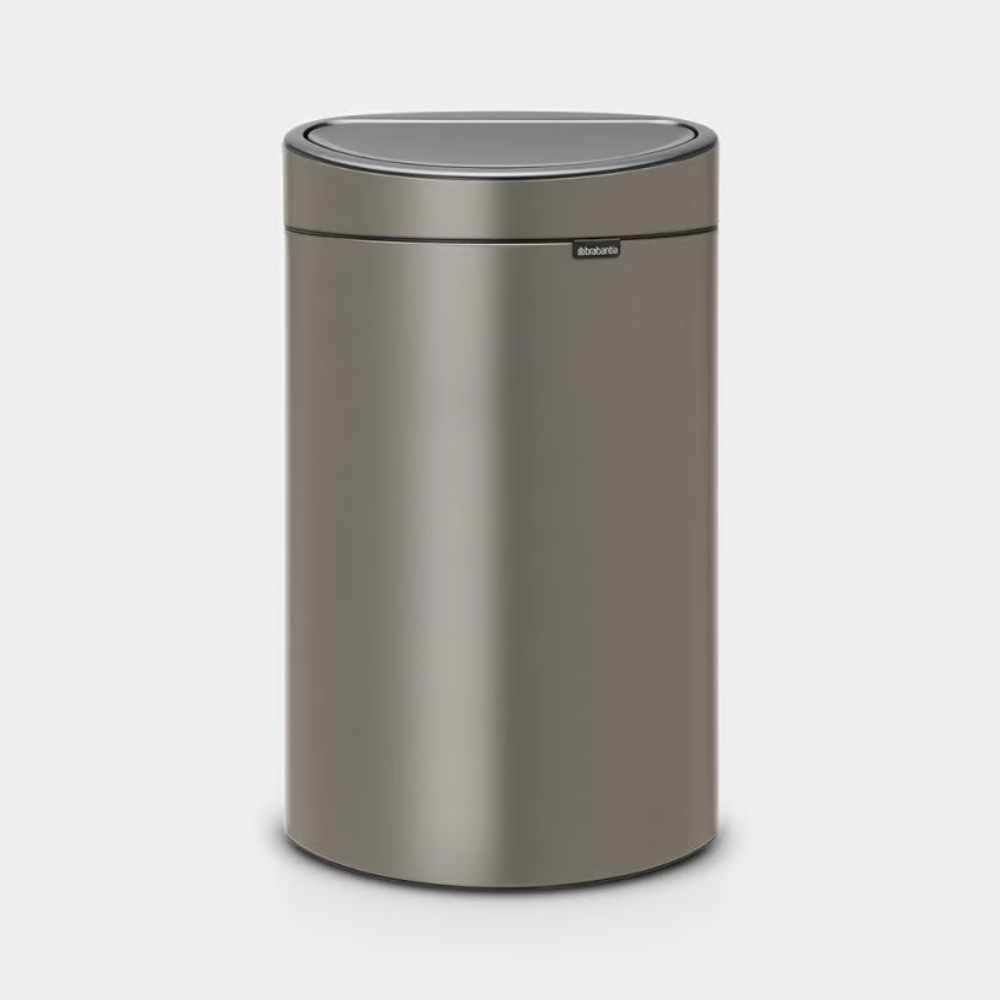 Brabantia｜Touch Bin New 平背彈蓋垃圾桶 40L｜塑膠內桶｜3款顏色