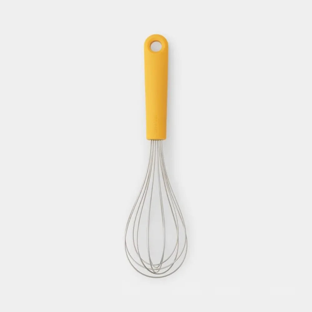 Brabantia ｜Tasty+ Whisk 黃柄不鏽鋼打蛋器｜兩個呎吋