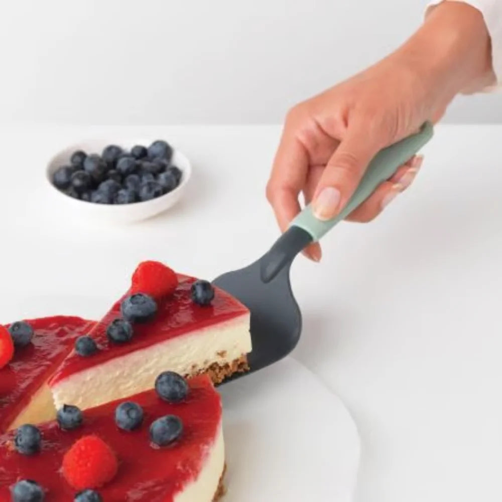 Brabantia ｜TASTY+ Cake Server plus Cutting Edge 綠柄餅剷 + 切刀｜28.1cm