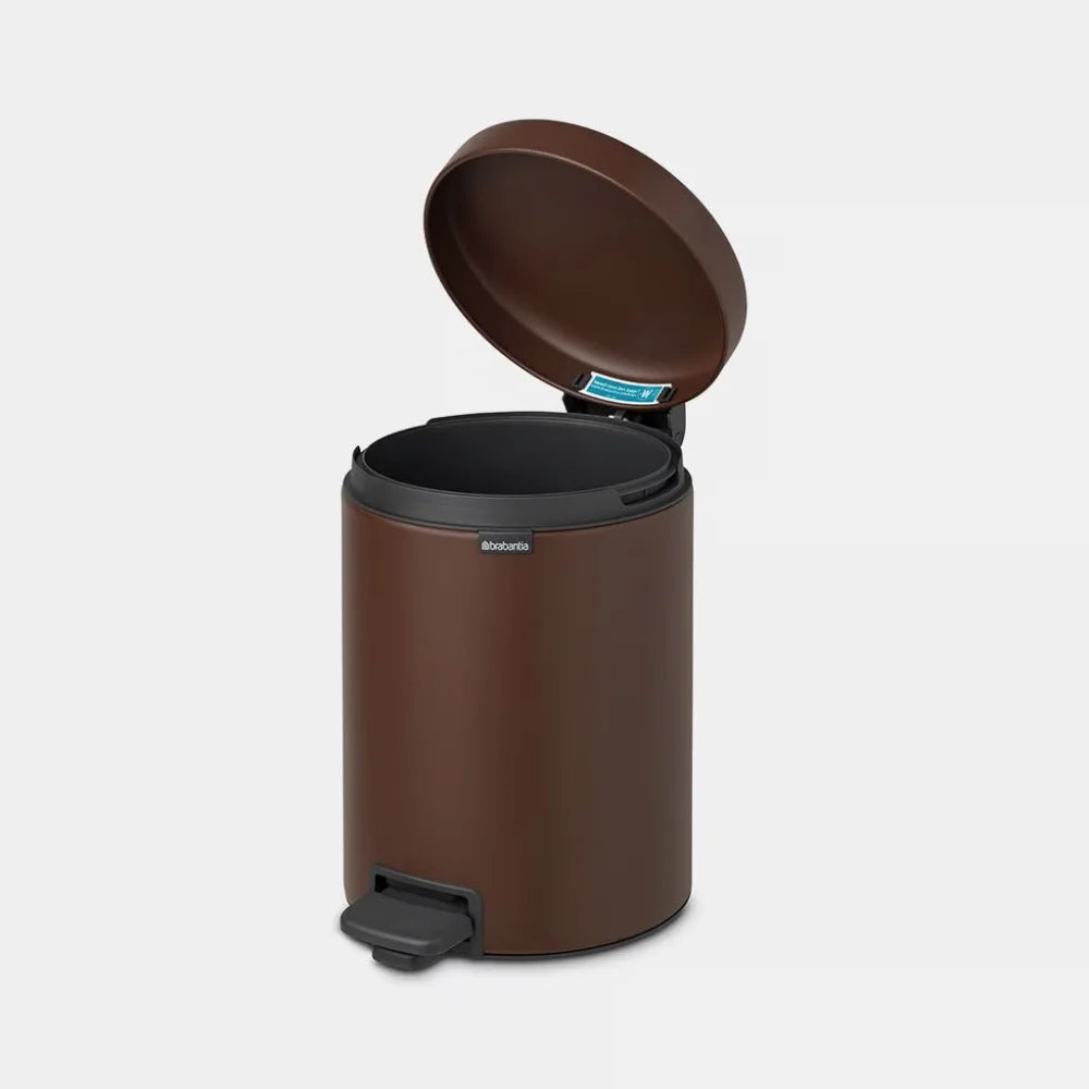 Brabantia｜NewIcon Pedal Bin 圓形腳踏垃圾桶 5L｜塑膠內桶｜4款顏色