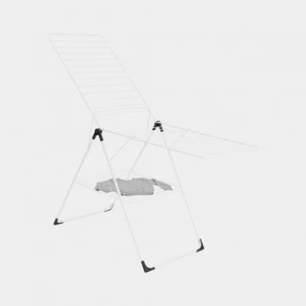 Brabantia丨Drying Rack T-model 摺合座地晾衫架 丨白色丨晾衫長度20米