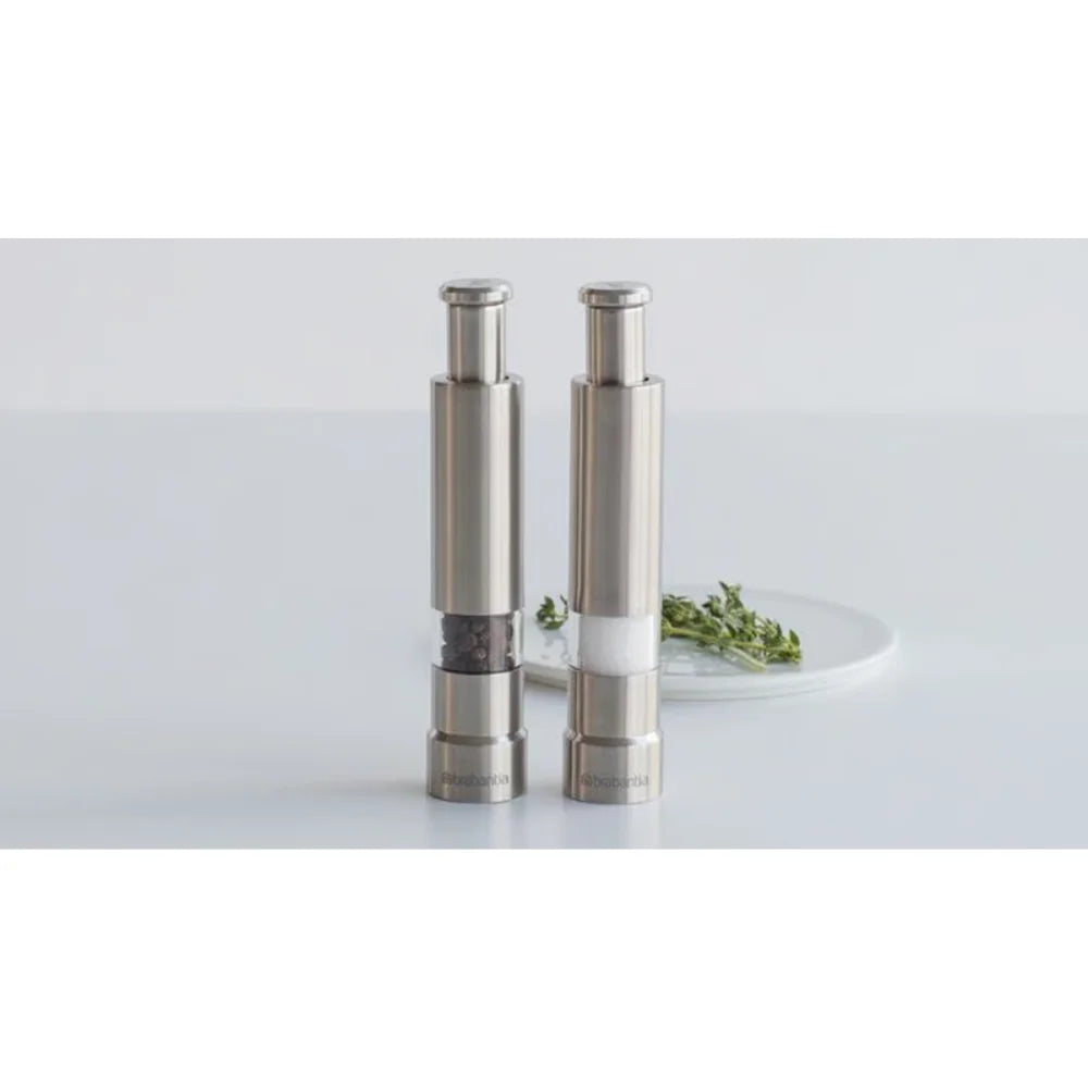 Brabantia ｜PROFILE Salt and Pepper Crushers 不鏽鋼孖裝胡椒磨｜14 x 2.8 x 5.5cm