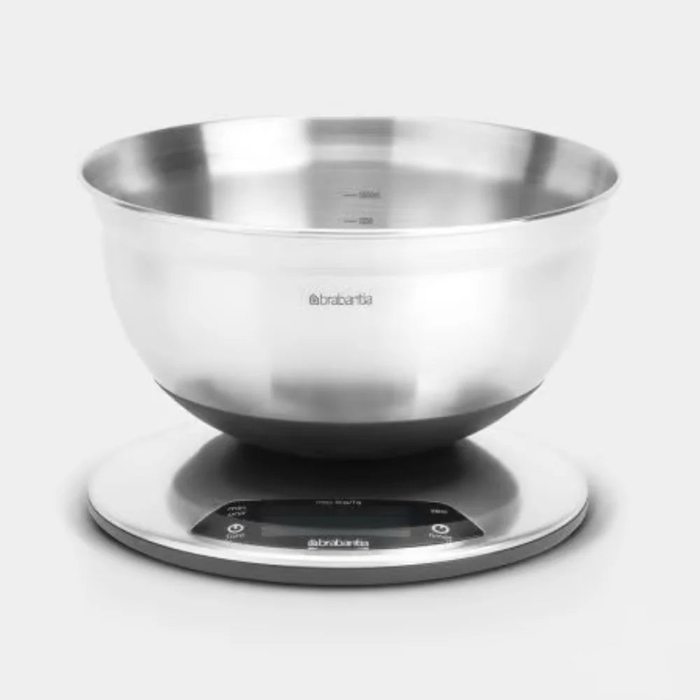 Brabantia｜PROFILE Kitchen Scale 圓形電子食物磅｜磨砂鋼