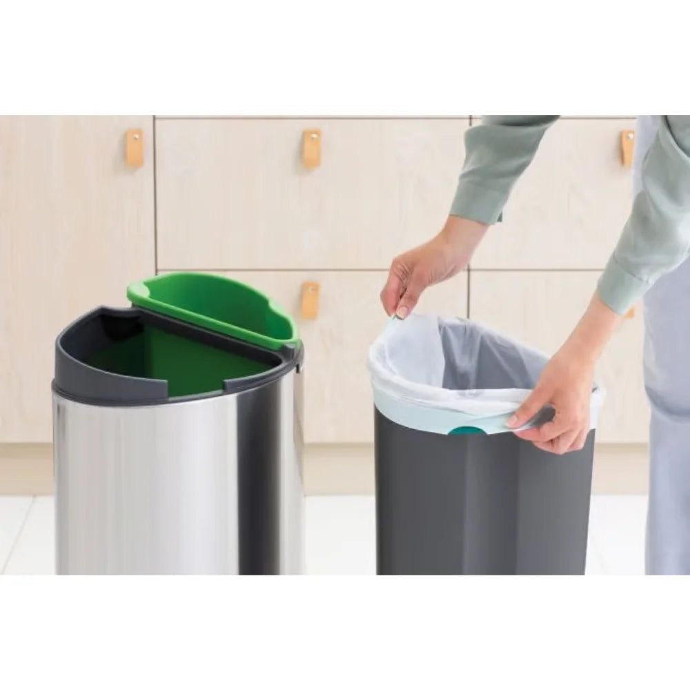 Brabantia｜Touch Bin New Recycle 彈蓋垃圾桶 23 + 10L｜塑膠內桶｜無印