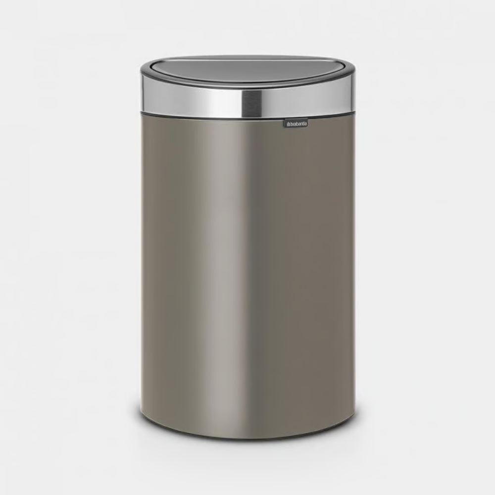 Brabantia｜Touch Bin New 平背彈蓋垃圾桶 40L｜塑膠內桶｜3款顏色