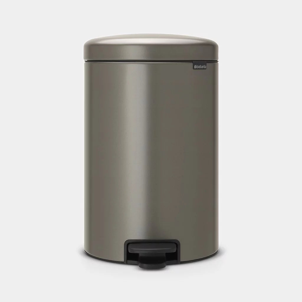 Brabantia｜Pedal Bin Newlcon 不銹鋼靜音圓形腳踏垃圾桶 20L｜塑膠內桶｜5款顏色