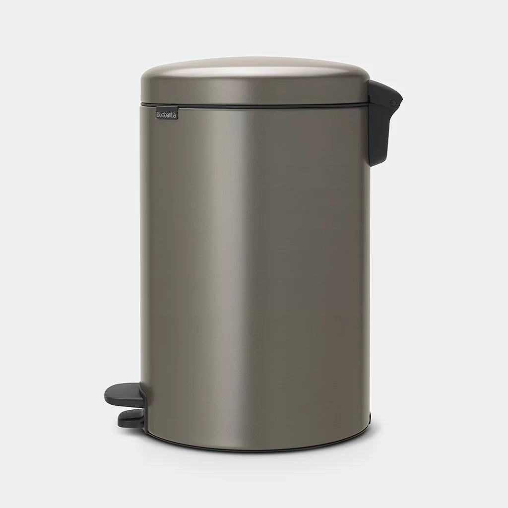 Brabantia｜Pedal Bin Newlcon Stainless Steel Silent Round Pedal Trash Can 20L｜Plastic Inner Bucket｜5 Colors