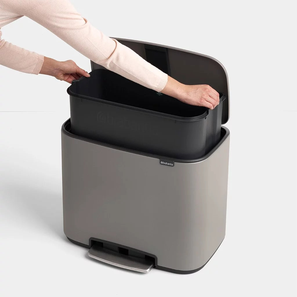 Brabantia｜Bo Pedal Bin 長形防指紋腳踏桶 36L｜4款顏色