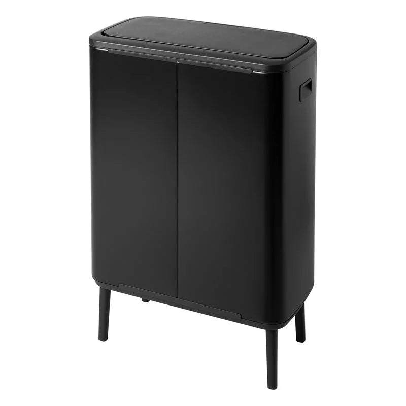 Brabantia｜Bo Touch Bin HI high-leg long spring lid bucket 60L｜Matt Black matte black