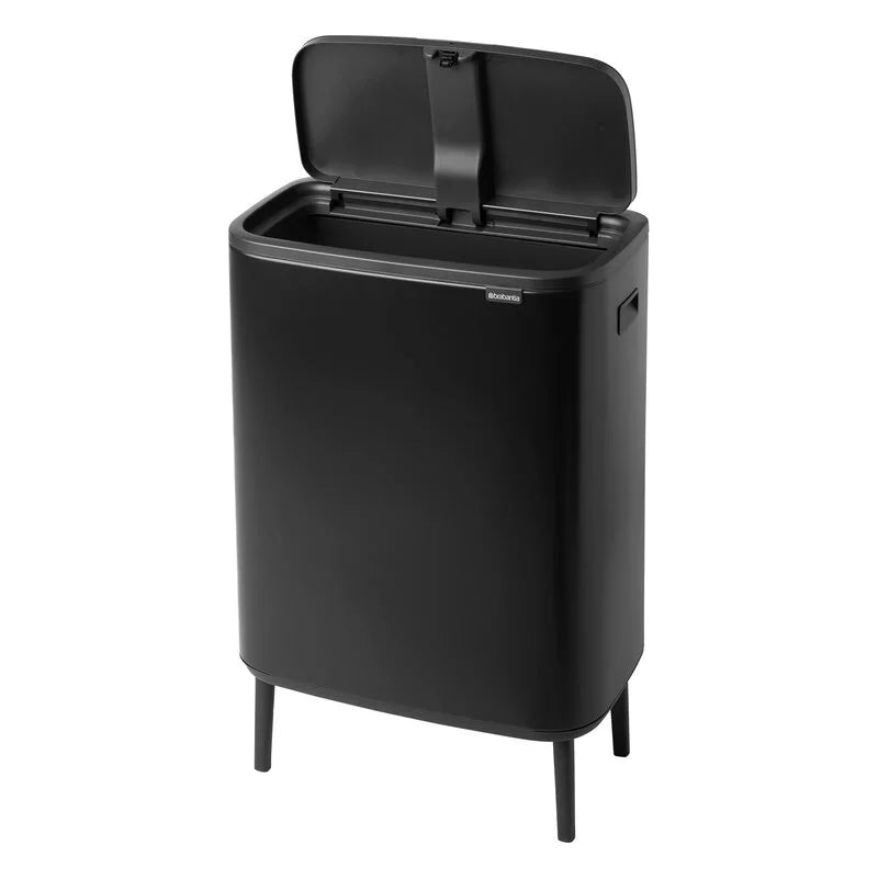 Brabantia｜Bo Touch Bin HI high-leg long spring lid bucket 60L｜Matt Black matte black