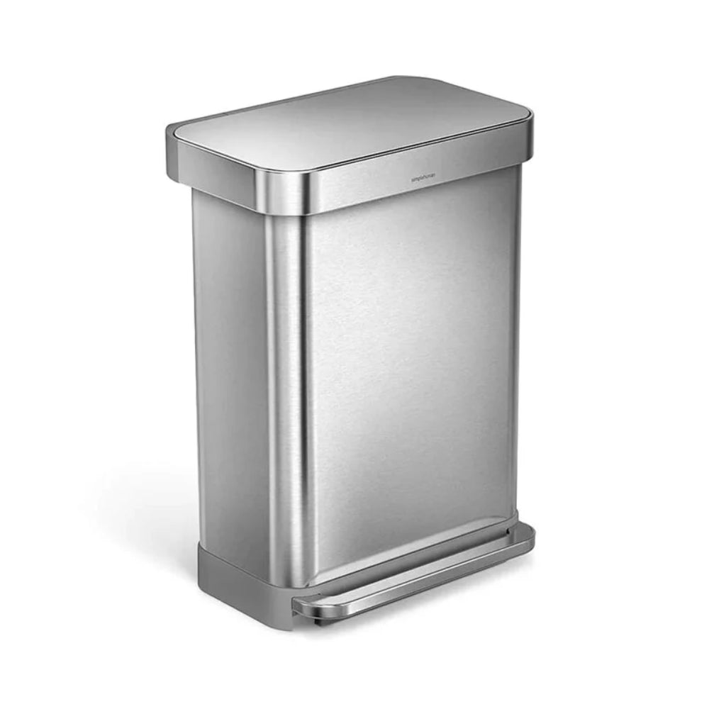 Simplehuman｜Rectangular Step Can Stainless Steel Anti-Fingerprint Step Can 38L｜Brushed Brushed Steel