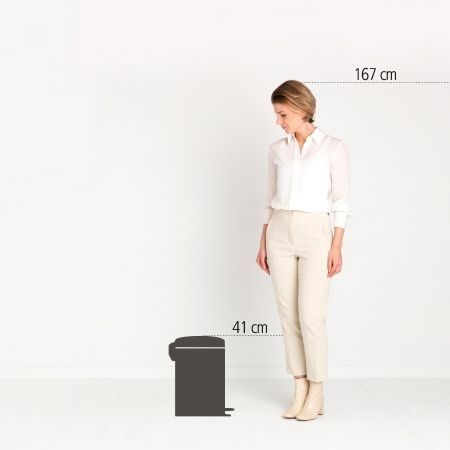 Brabantia｜NewIcon Pedal Bin Round Pedal Bin 12L｜Plastic Inner Bin｜Mineral Cozy Brown Mineral Dark Brown