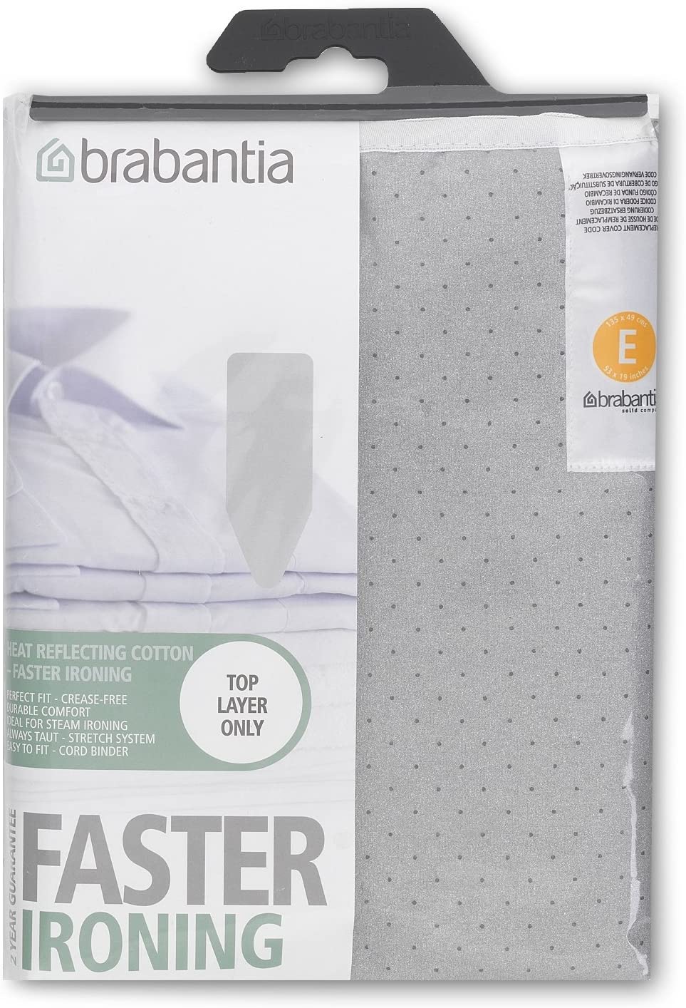 Brabantia｜Ironing Board Cover Code E 135 x 49cm｜Metalized Metallic Gray