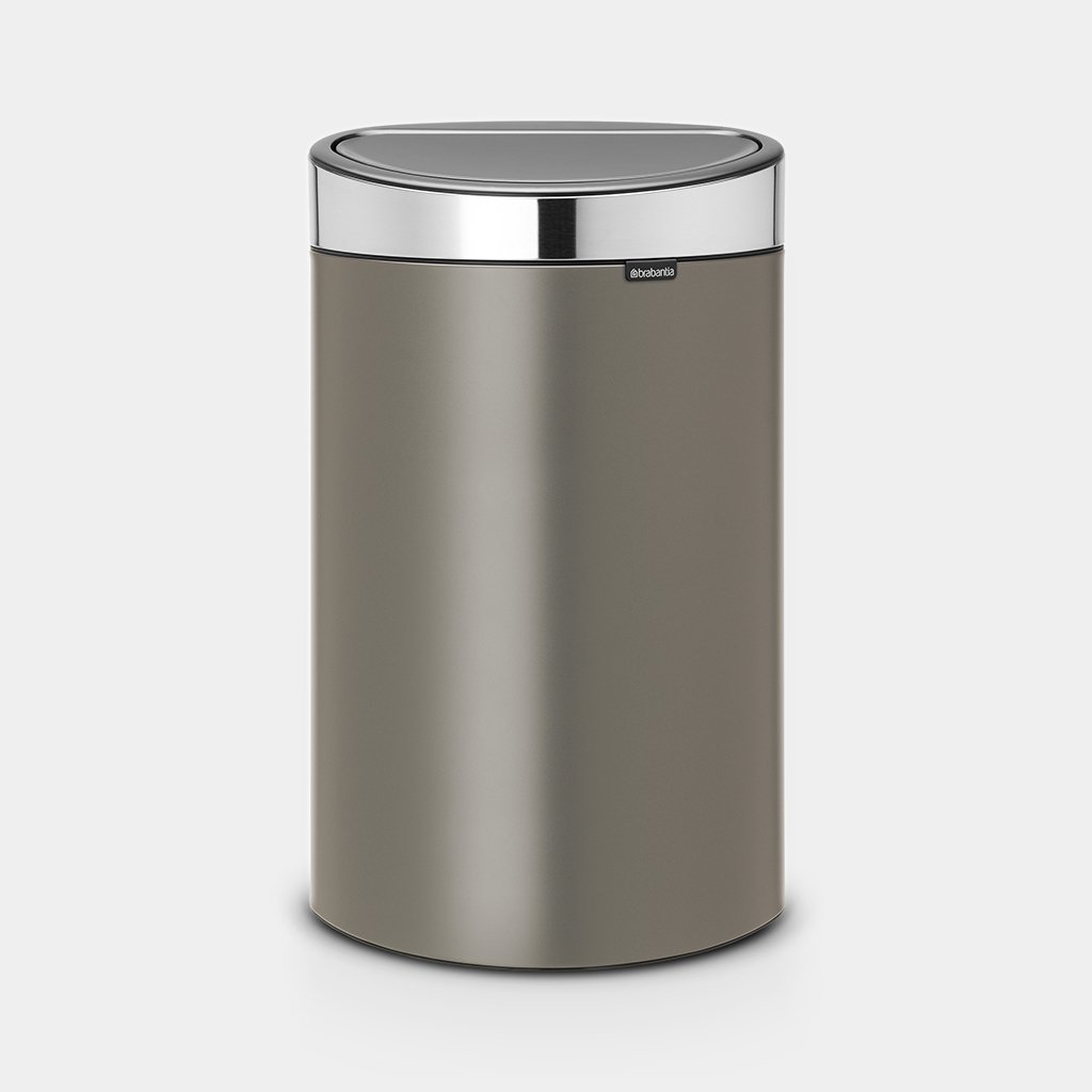 Brabantia｜Touch Bin New 半圓平背彈蓋垃圾桶 40L｜3款顏色