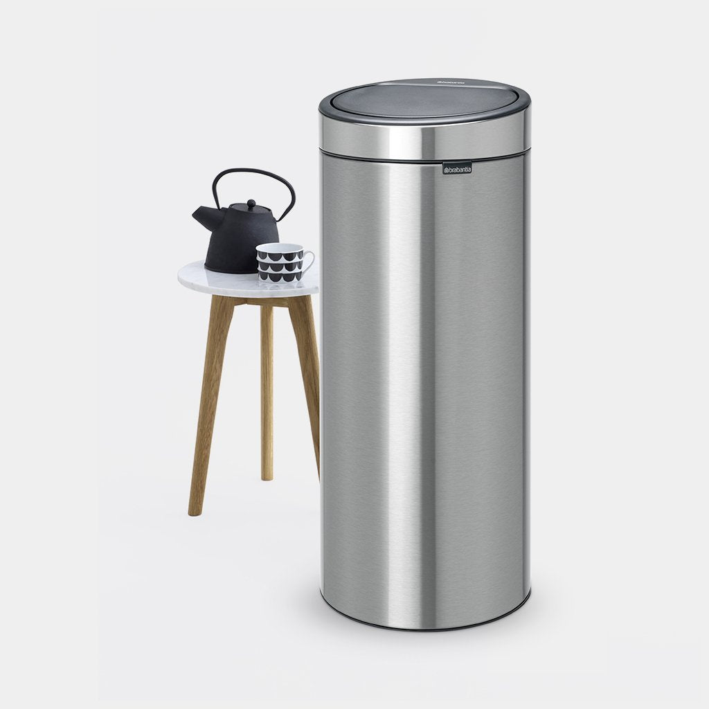 Brabantia｜Touch Bin New 圓形彈蓋垃圾桶 30L｜塑膠內桶｜3款顏色