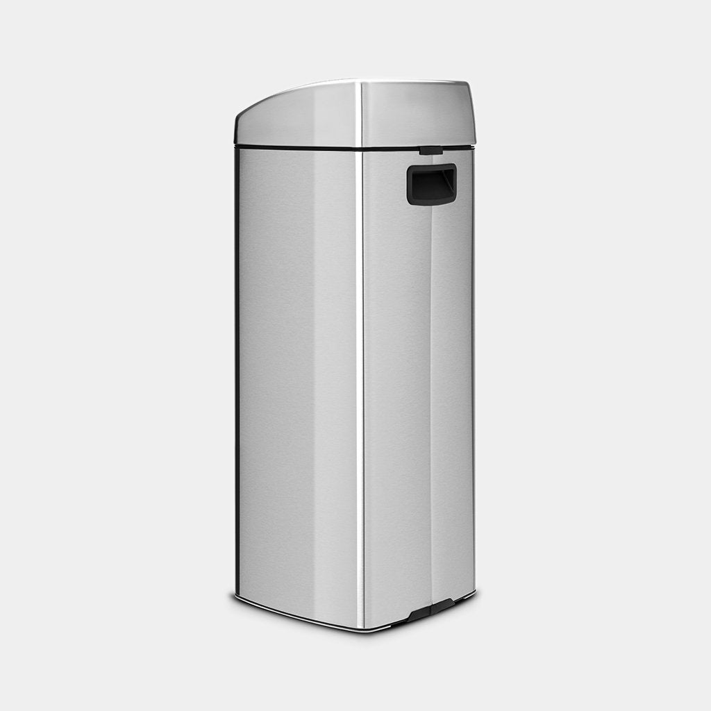 Brabantia｜Touch Bin Square Pop-up Trash Can 25L｜Plastic Inner Bin｜Brushed Unprinted Sand Steel 