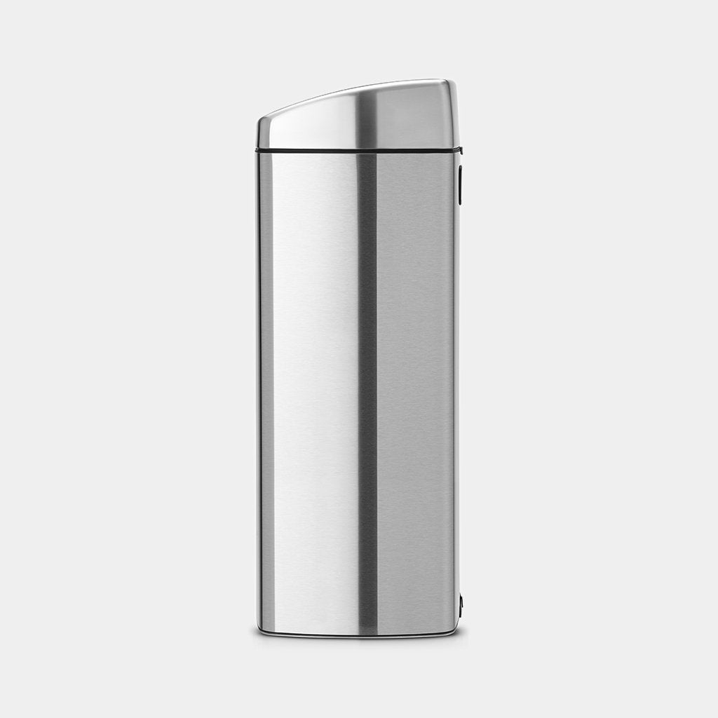 Brabantia｜Touch Bin 方形彈蓋垃圾桶 25L｜塑膠內桶｜Brushed 無印砂鋼