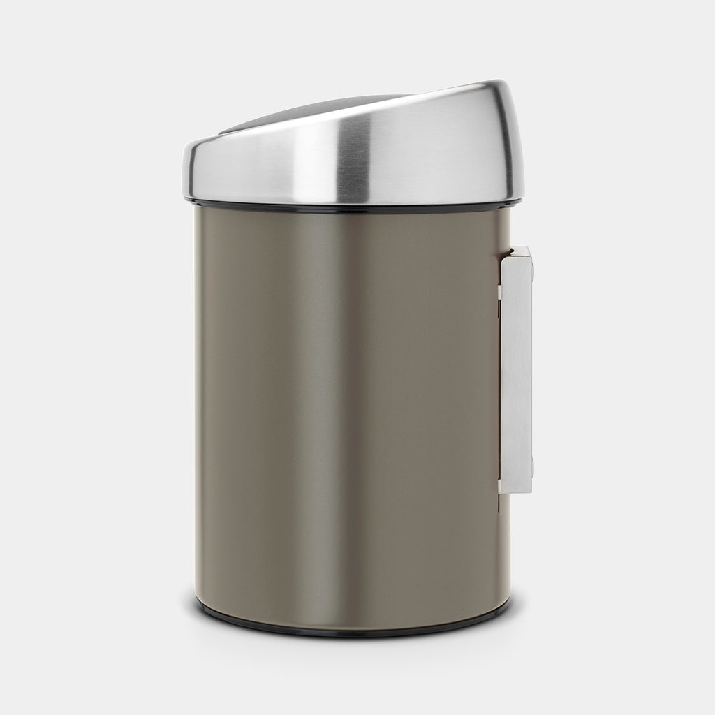 Brabantia｜Touch Bin round wall-mountable pop-top trash can 3L｜Plastic inner barrel｜4 colors