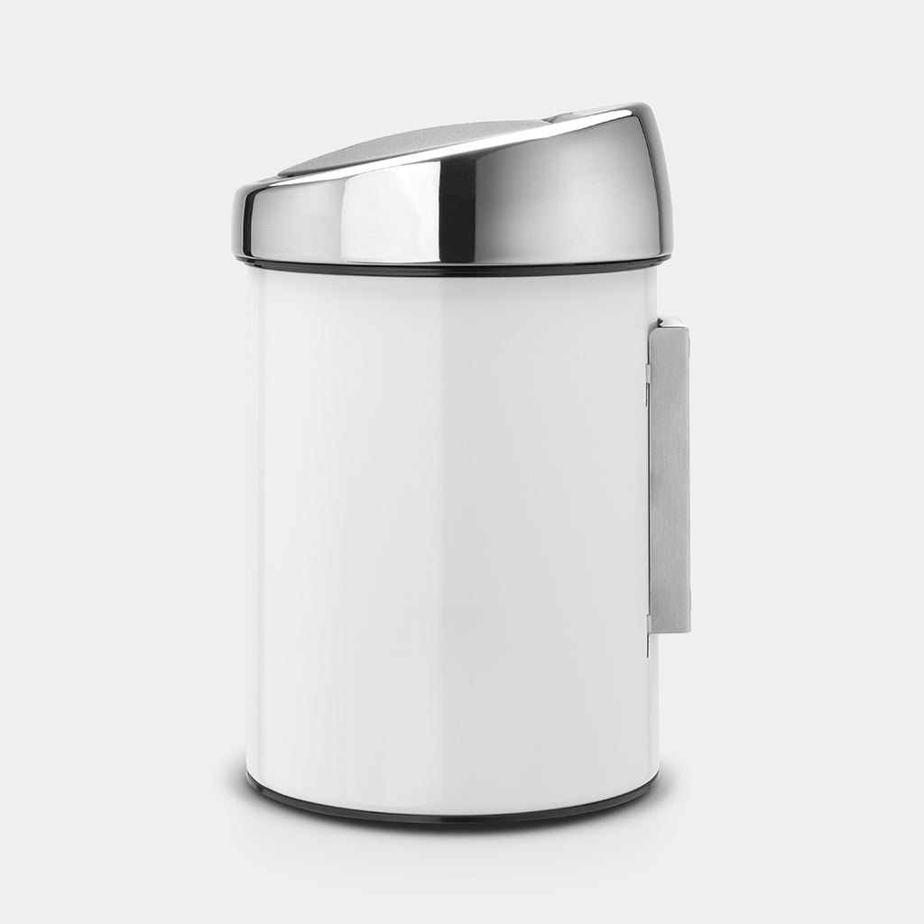 Brabantia｜Touch Bin round wall-mountable pop-top trash can 3L｜Plastic inner barrel｜4 colors