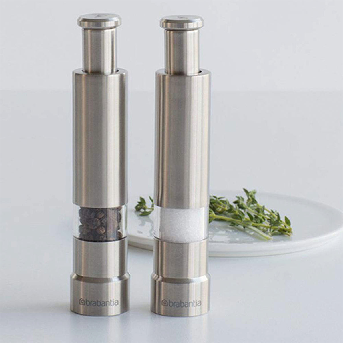 Brabantia｜Salt and Pepper Crusher Set Stainless steel pepper and rock salt grinder set