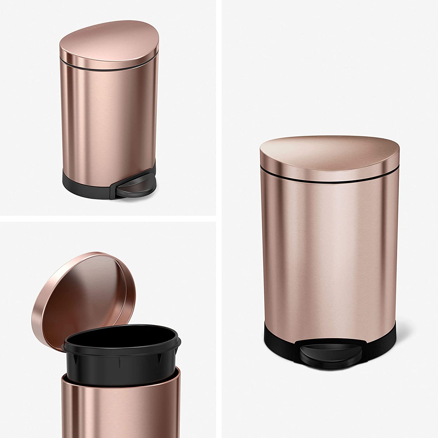 Simplehuman｜Semi-round Pedal Bin 半圓形腳踏式垃圾桶 6L｜3種顏色