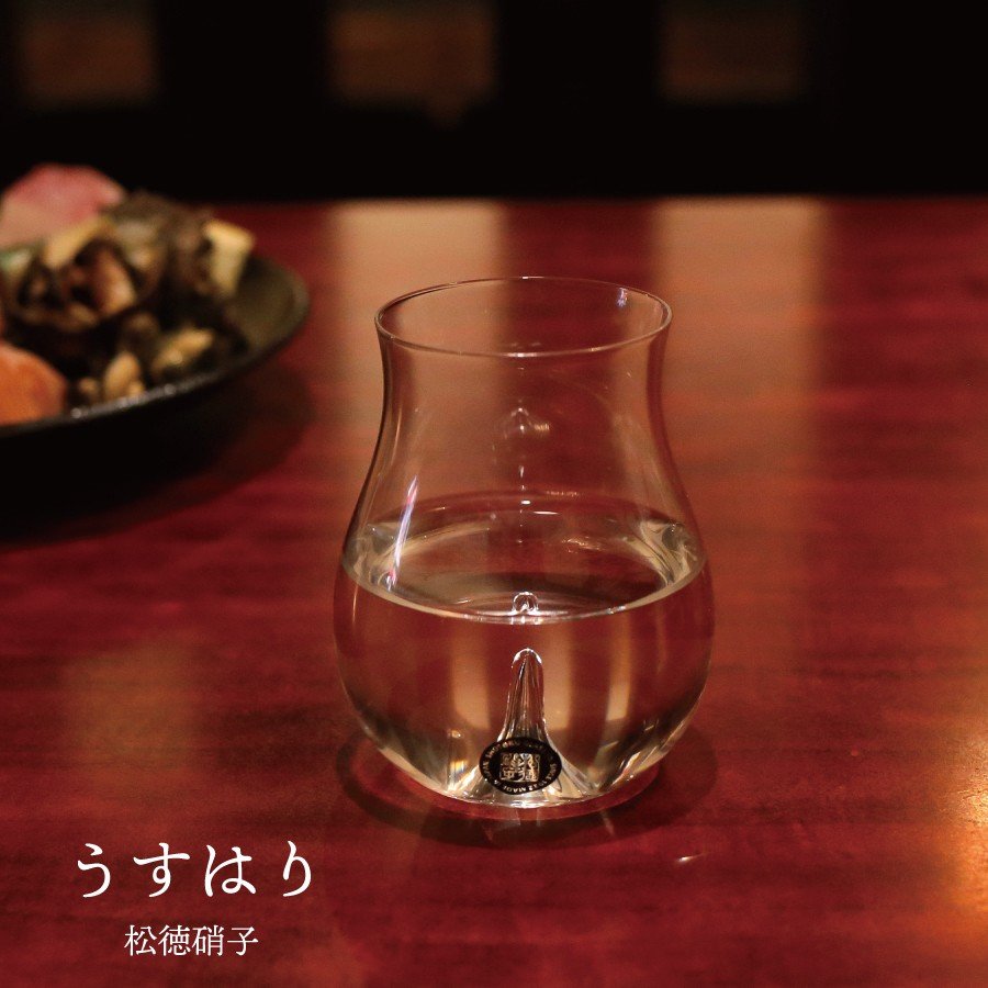 Edo Glass｜Japanese handmade ultra-thin Daiginjo cup for cold sake 250ml｜Log gift box