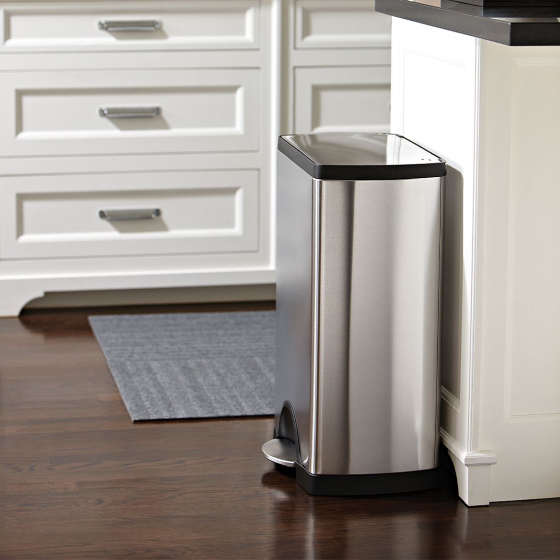 Simplehuman｜Rectangular Step Can Stainless Steel Anti-Fingerprint Step Can 38L｜Brushed Brushed Steel