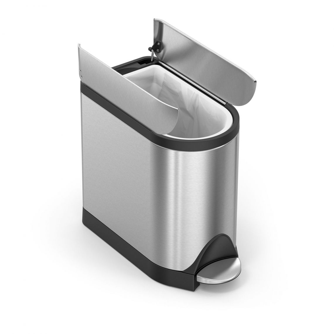 Simplehuman｜Butterfly Step Can stainless steel butterfly lid foot trash can｜Brushed brushed steel｜3 sizes