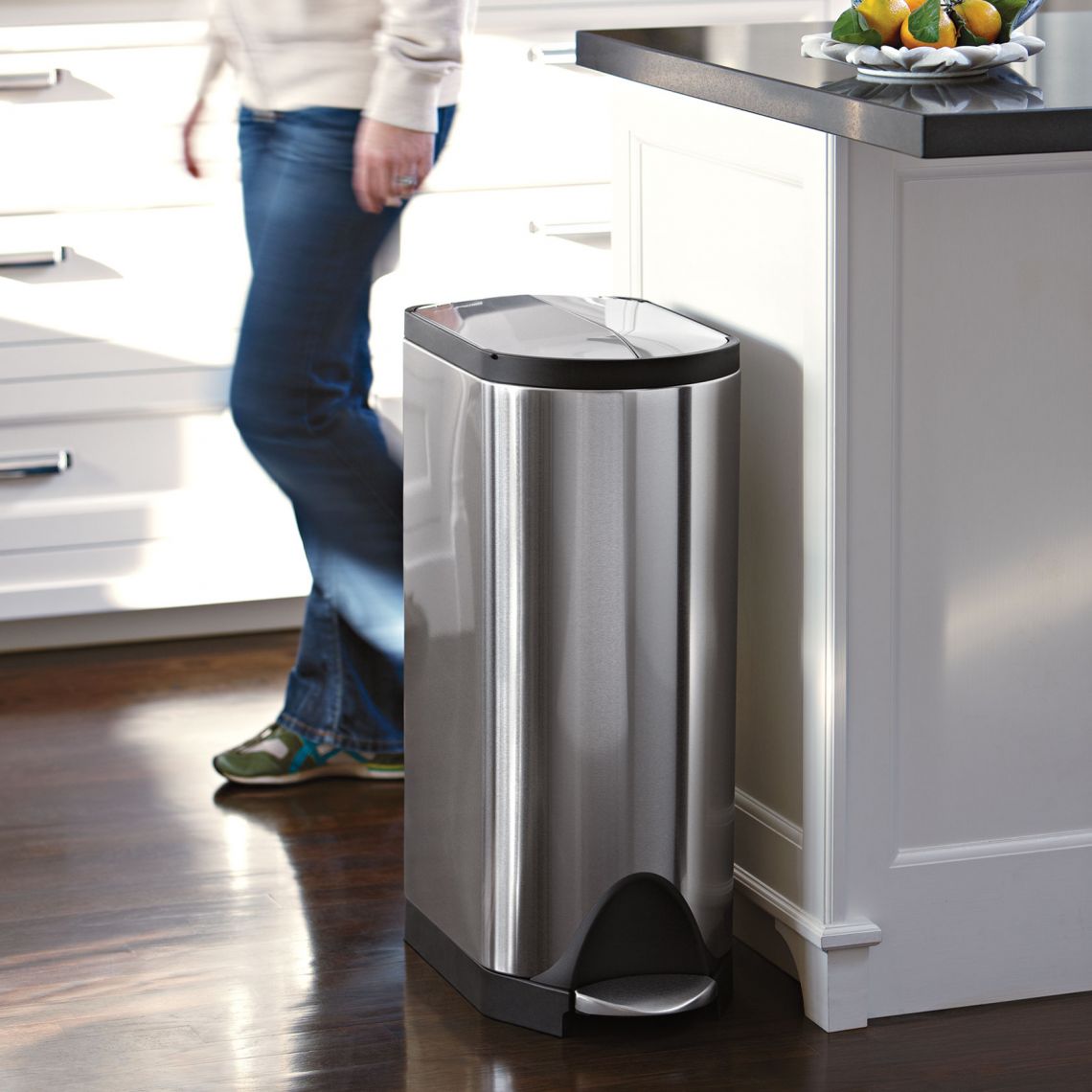 Simplehuman｜Butterfly Step Can stainless steel butterfly lid foot trash can｜Brushed brushed steel｜3 sizes