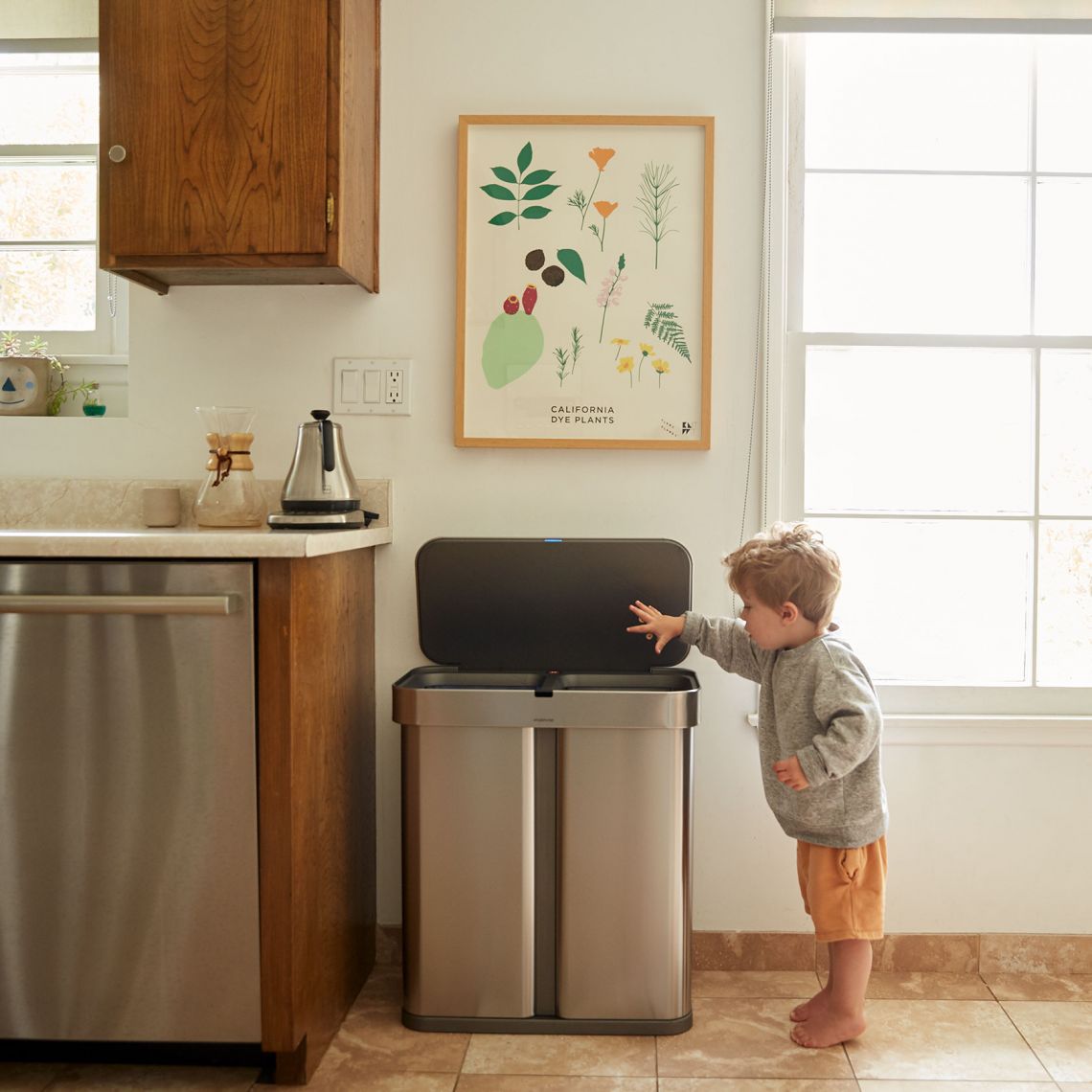 Simplehuman｜Rectangular Sensor Recycler Can Stainless Steel Rectangular Sound Control &amp; Automatic Sensor Environmentally Friendly Separated Trash Can 58L｜3 Colors