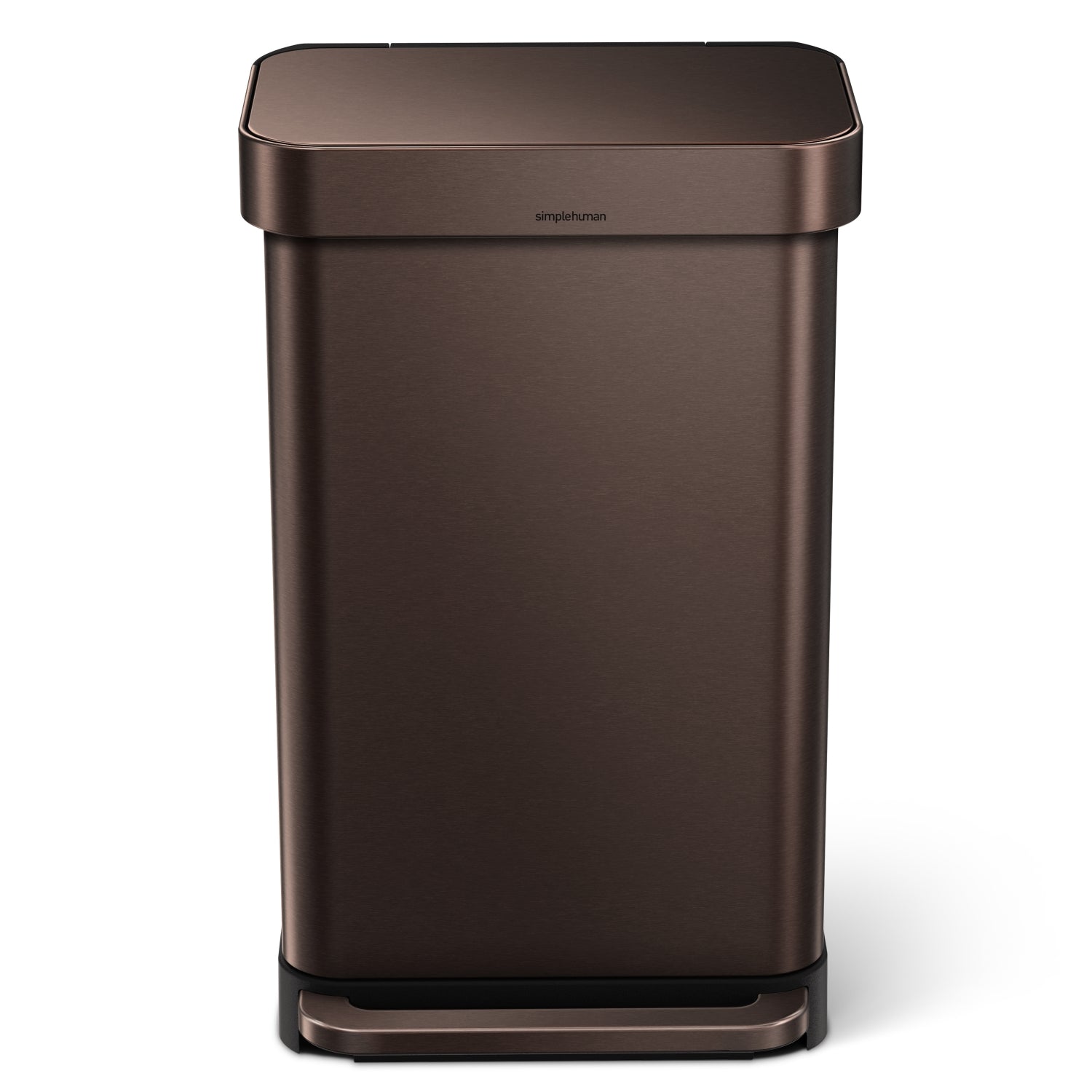 Simplehuman｜Rectangular Step Can with Liner Pocket Rectangular stainless steel anti-fingerprint foot trash can 45L｜3 colors