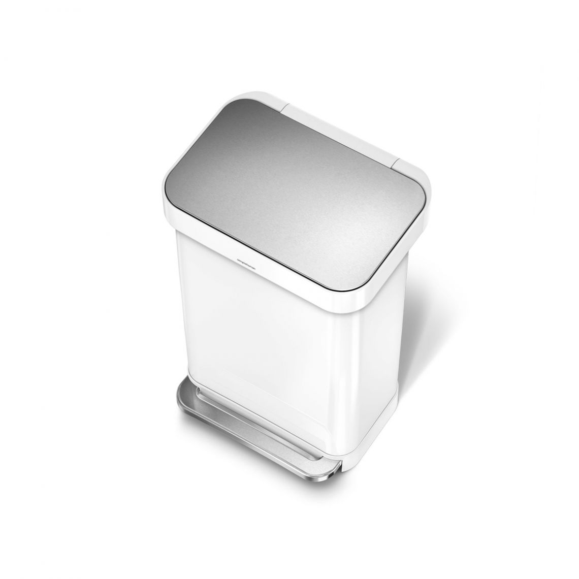 Simplehuman｜Rectangular Step Can with Liner Pocket Rectangular stainless steel anti-fingerprint foot trash can 45L｜3 colors