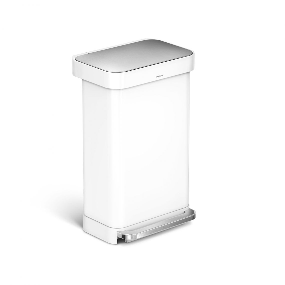 Simplehuman｜Rectangular Step Can with Liner Pocket Rectangular stainless steel anti-fingerprint foot trash can 45L｜3 colors