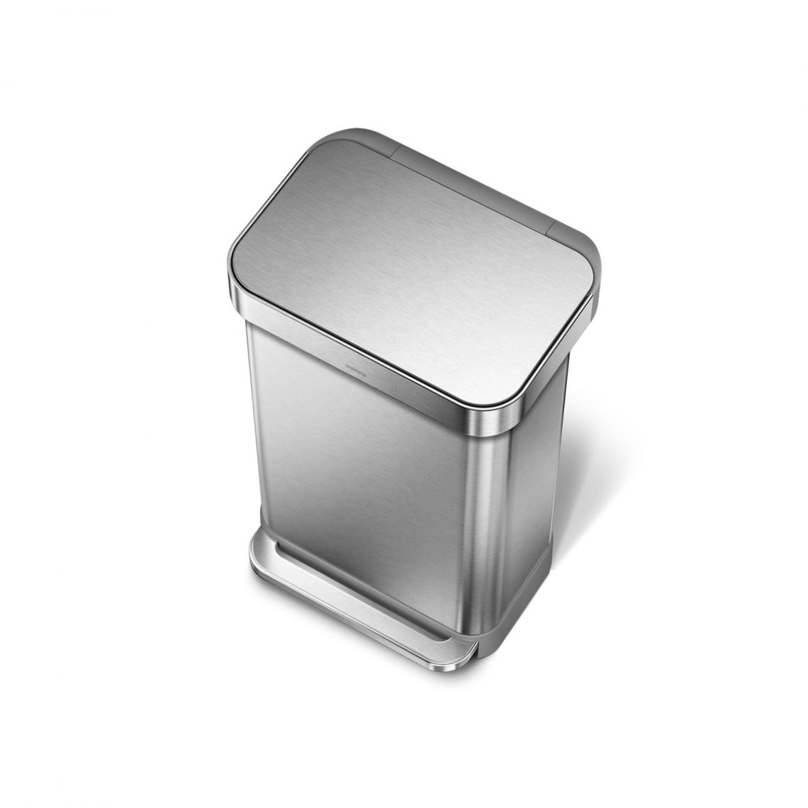 Simplehuman｜Rectangular Step Can with Liner Pocket Rectangular stainless steel anti-fingerprint foot trash can 45L｜3 colors